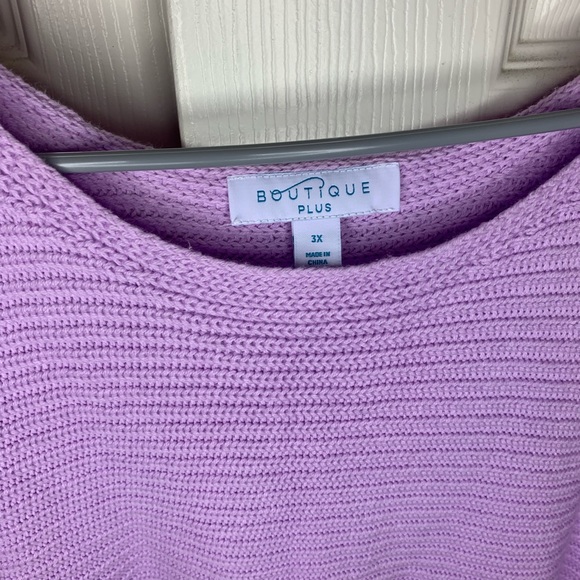 Lavender cable knit sweater with bell sleeves - Picture 5 of 7